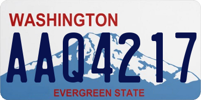 WA license plate AAQ4217