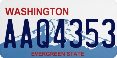 WA license plate AAQ4353