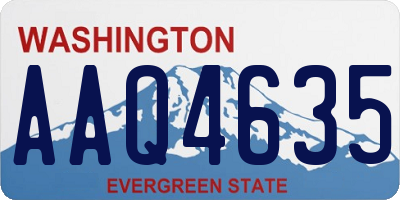 WA license plate AAQ4635
