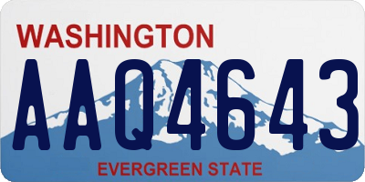 WA license plate AAQ4643