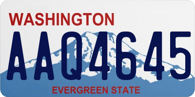 WA license plate AAQ4645