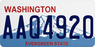 WA license plate AAQ4920
