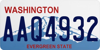WA license plate AAQ4932