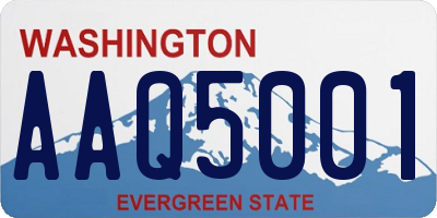 WA license plate AAQ5001