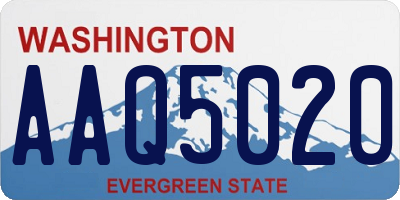 WA license plate AAQ5020