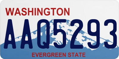 WA license plate AAQ5293