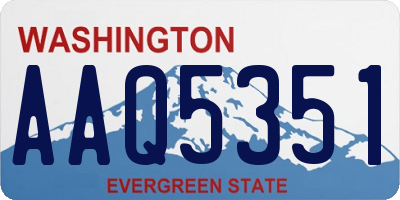 WA license plate AAQ5351