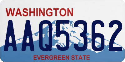 WA license plate AAQ5362