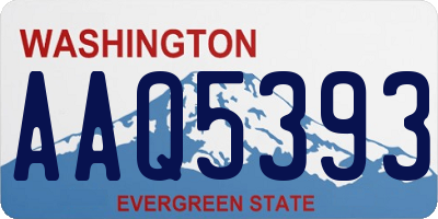 WA license plate AAQ5393