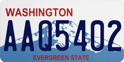 WA license plate AAQ5402