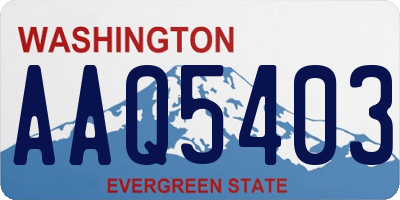 WA license plate AAQ5403