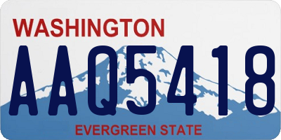 WA license plate AAQ5418