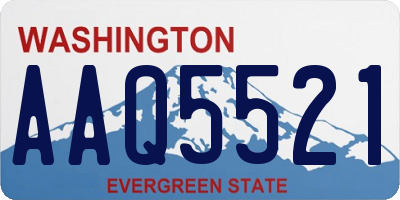 WA license plate AAQ5521