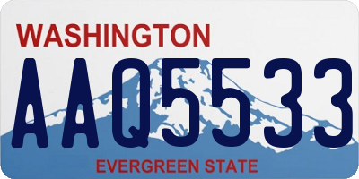 WA license plate AAQ5533