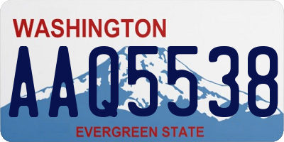 WA license plate AAQ5538