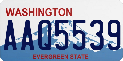 WA license plate AAQ5539