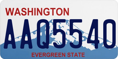 WA license plate AAQ5540