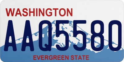 WA license plate AAQ5580