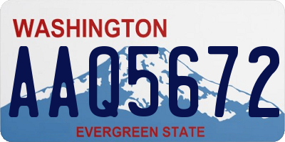 WA license plate AAQ5672