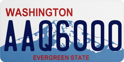 WA license plate AAQ6000