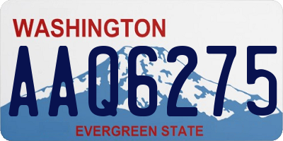 WA license plate AAQ6275