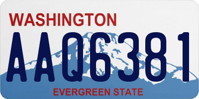 WA license plate AAQ6381