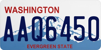 WA license plate AAQ6450