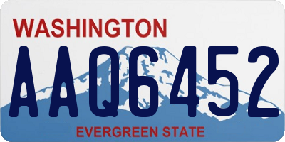 WA license plate AAQ6452