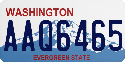 WA license plate AAQ6465