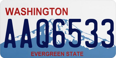 WA license plate AAQ6533
