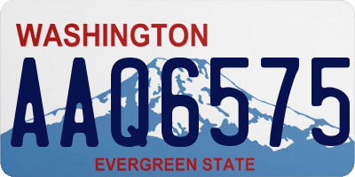 WA license plate AAQ6575
