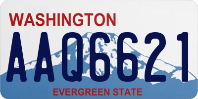 WA license plate AAQ6621