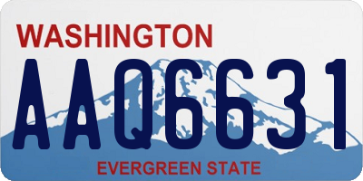 WA license plate AAQ6631