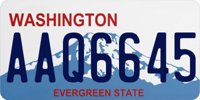 WA license plate AAQ6645