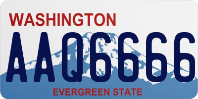WA license plate AAQ6666