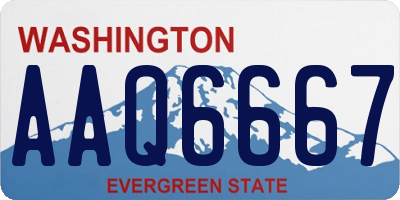 WA license plate AAQ6667