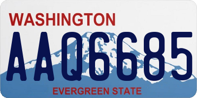 WA license plate AAQ6685