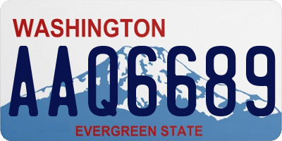 WA license plate AAQ6689