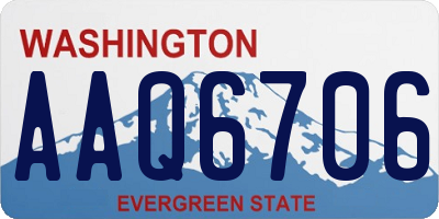 WA license plate AAQ6706