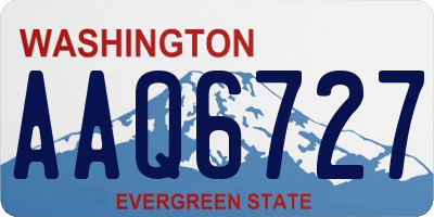 WA license plate AAQ6727