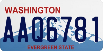 WA license plate AAQ6781