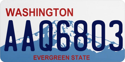 WA license plate AAQ6803