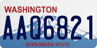 WA license plate AAQ6821