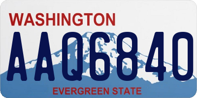 WA license plate AAQ6840