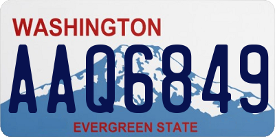 WA license plate AAQ6849