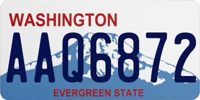 WA license plate AAQ6872