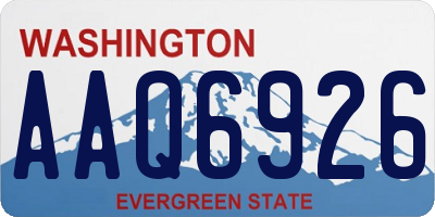 WA license plate AAQ6926