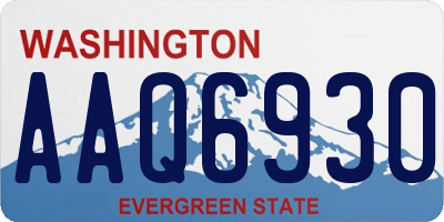 WA license plate AAQ6930