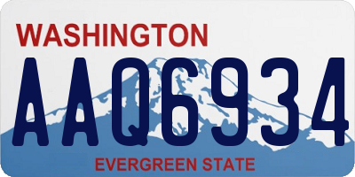WA license plate AAQ6934