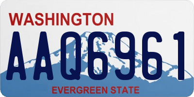 WA license plate AAQ6961